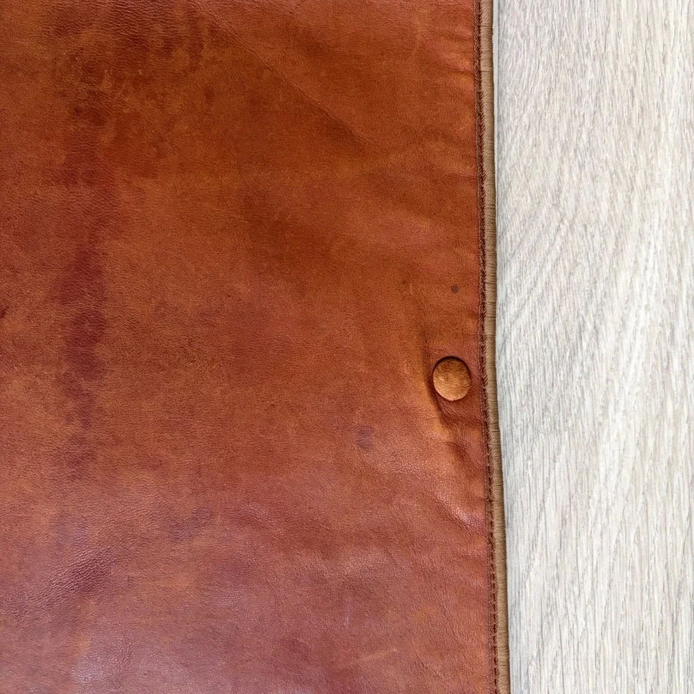 Vintage Brown Leather Sewing/Tie Case Green Canvas Organizer H.A. Giddings